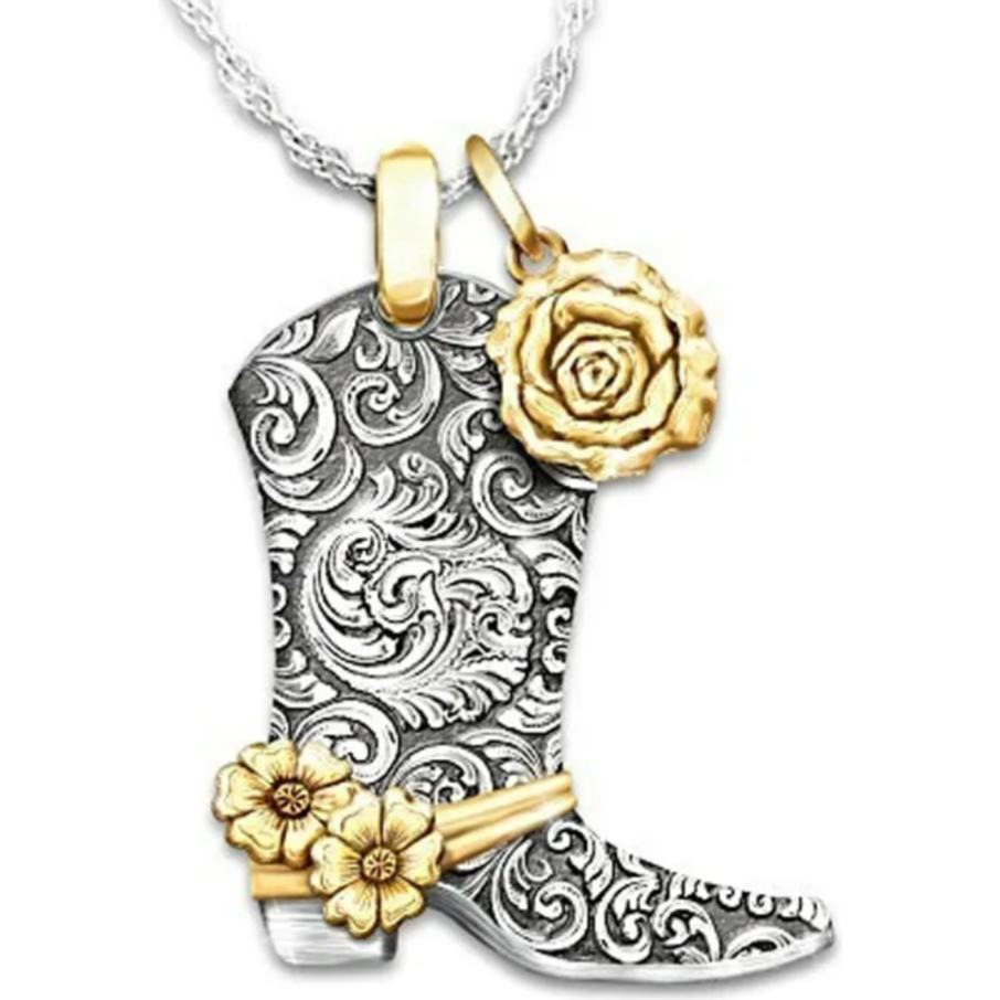 Sassy Sunflower Boot Necklace