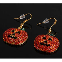 Load image into Gallery viewer, Pumpkin Crystal Earrings