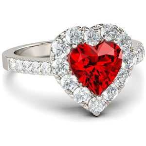 925 Sterling Silver Red Heart Ring