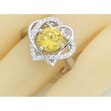 Load image into Gallery viewer, 925 Sterling Silver Citrine Heart   Ring