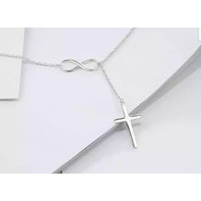 Load image into Gallery viewer, 925 Sterling Silver Infinity Cross Necklace