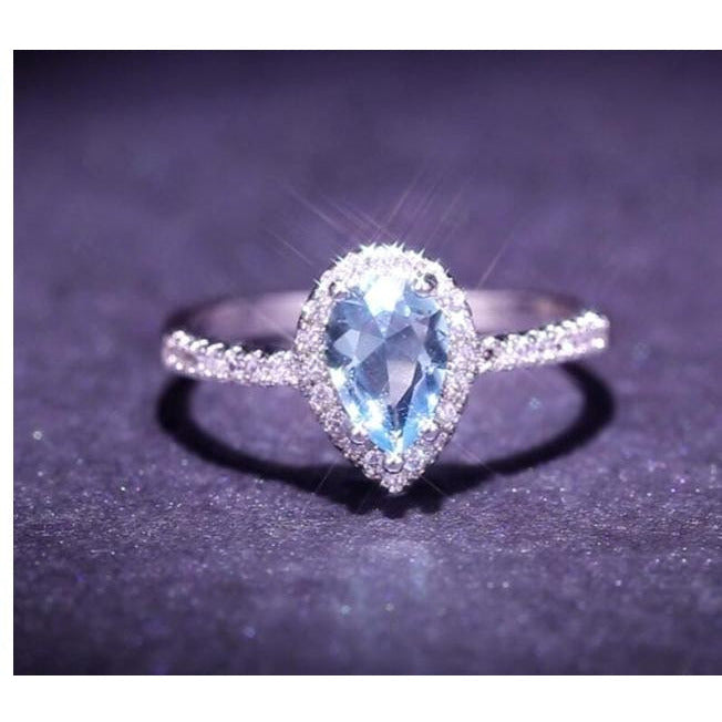 Light Blue Zircon Ring