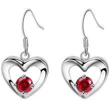 Load image into Gallery viewer, Red Heart Earrings.