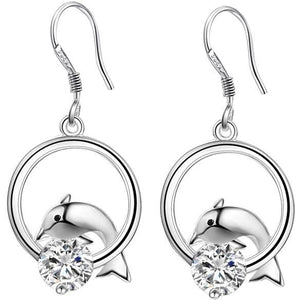 Silver Plated Dolphin Earrings.