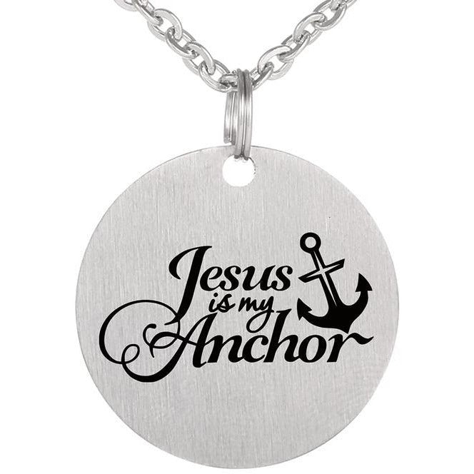 Jesus Is My Anchor Pendant Necklace