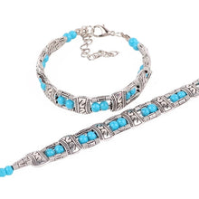 Load image into Gallery viewer, Silver Plated  Blue Tibetan Bracelet.