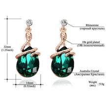 Load image into Gallery viewer, Gold And Green Snake Earrings.