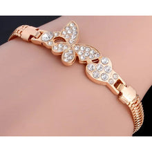 Load image into Gallery viewer, Butterfly And Heart Crystal Bracelet