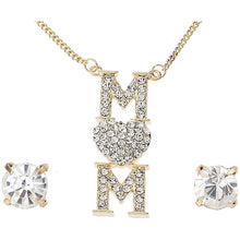 Load image into Gallery viewer, Cubic Zirconia &quot;MOM&quot; Necklace Set.