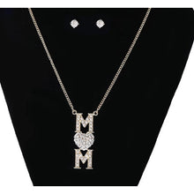 Load image into Gallery viewer, Cubic Zirconia &quot;MOM&quot; Necklace Set.