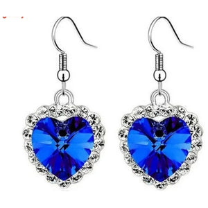 925 Sterling Silver Blue Crystal Earrings