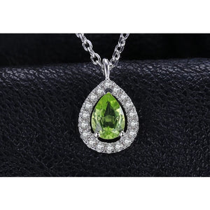 925 Sterling Silver Natural Peridot Necklace