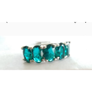 925 Green Topaz Band Ring