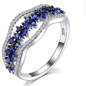 925 Midnight Blue Shimmer Ring