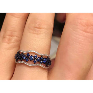 925 Midnight Blue Shimmer Ring