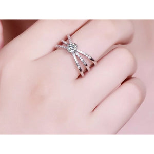 925 Captured Solitaire Ring