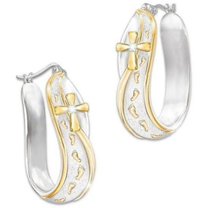 925 Sterling Silver Footprints Earrings