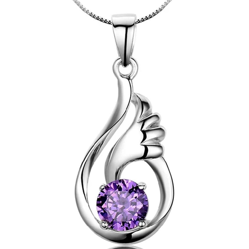 Purple  Angel wing Necklace