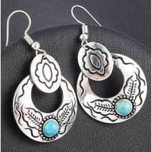 Load image into Gallery viewer, Turquoise Tribal Earrings