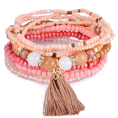 Peach Tassel Bracelet