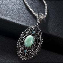 Load image into Gallery viewer, Oval Turquoise Stone Necklace