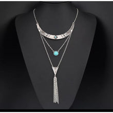 Load image into Gallery viewer, Boho Three Strand Tassel Necklace