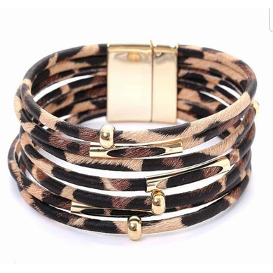 Seven Strand Leopard Bracelet