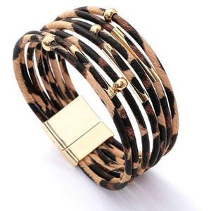 Seven Strand Leopard Bracelet