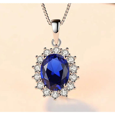 925 Sterling Silver Sapphire Necklace