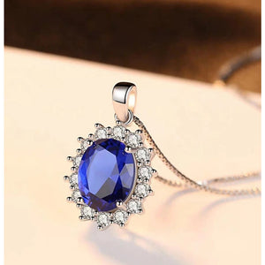 925 Sterling Silver Sapphire Necklace