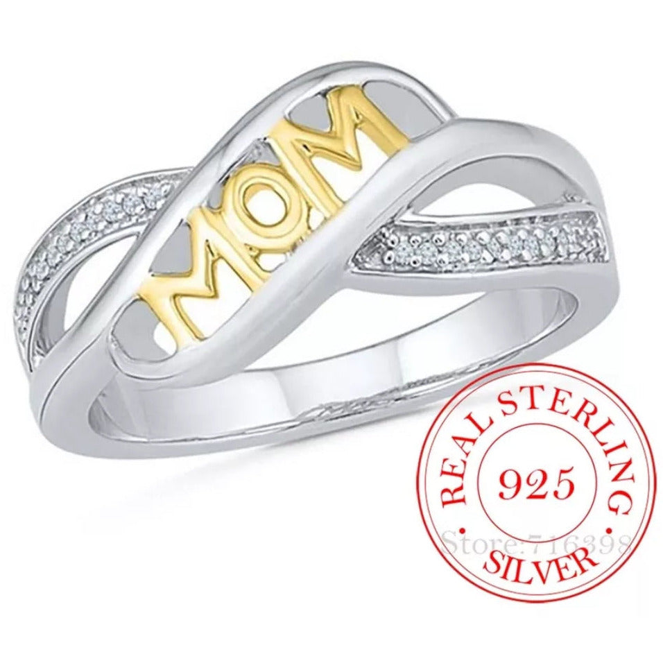 925 Sterling Silver Mom Ring