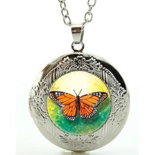 Load image into Gallery viewer, Orange Butterfly Locket