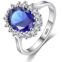 Load image into Gallery viewer, 925 Sterling Silver Sapphire Ring