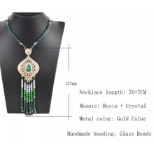 Load image into Gallery viewer, Green Beaded Tibetan Necklace