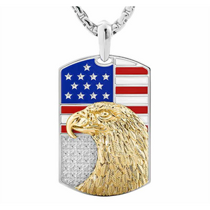 American Eagle Dog Tag Necklace