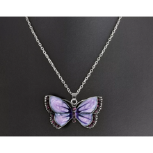 Load image into Gallery viewer, Lilac Crystal  Butterfly Necklace