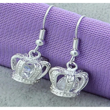 Load image into Gallery viewer, 925 Sterling Silver Crown Earrings