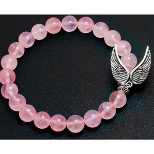 Pink Quartz Angel Wing Bracelet