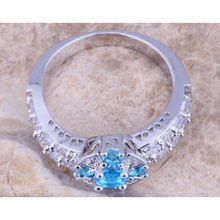 Load image into Gallery viewer, Silver Plated Sky Blue Ring