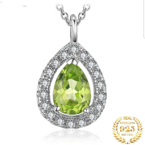 925 Sterling Silver Natural Peridot Necklace